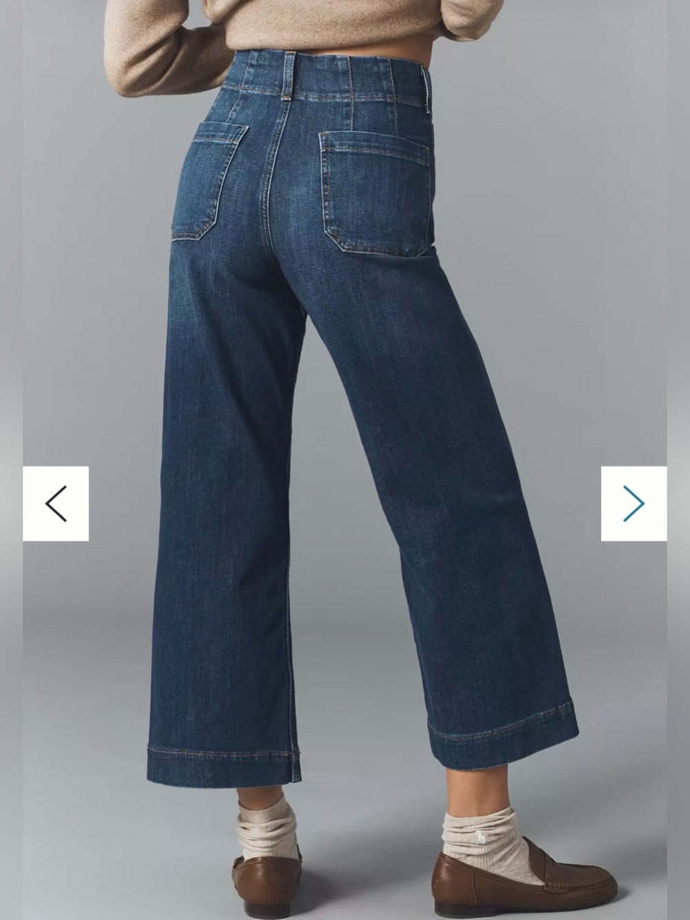 NWOT Anthropologie by Maeve Colette High Rise Wide Leg Cropped Jeans - Picture 2 of 5